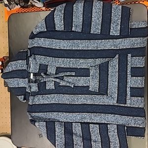 Baja hoodie blue stripe pattern XL
